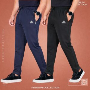 2Pcs Mens Premium  sports trousers (Black+Navy)