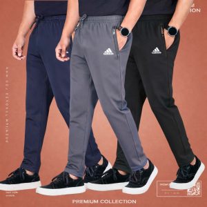 3Pcs Mens Premium  sports trousers (Black,Ash,Navy)