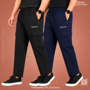 Premium Sports Cargo Trousers Black+ Navy